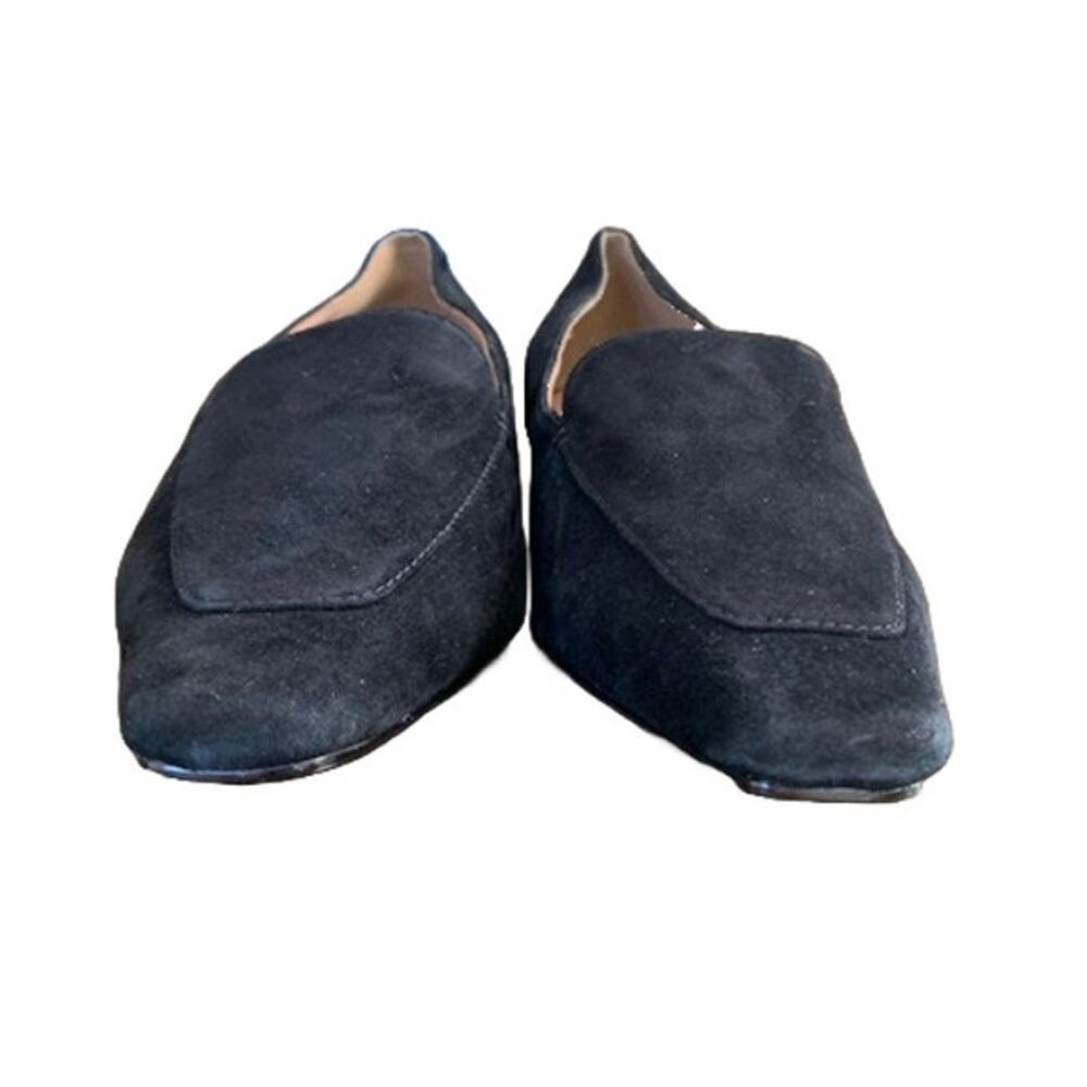 Paolo Black Suede Pointed Toe Loafers Flats Womens Size 7M Business Casual Chic - Picture 7 of 7